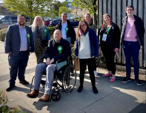 The Burnley Green Team at the 2021 Election Count