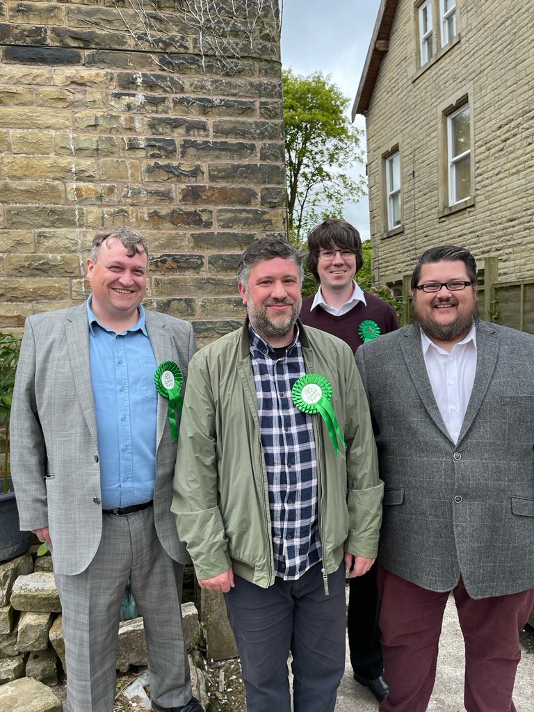 Burnley Green Candidates (left to right) Andrew Newhouse, Jack Launer, Alex Hall and Andy Fewings